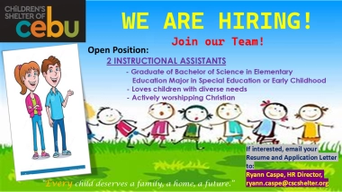 Hiring 2 Instructional Assistants