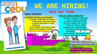 Hiring for Instructional Assistants Special Needs Assistant Nurse